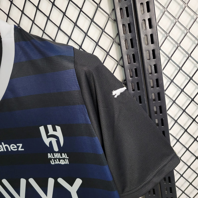 nova camisa do al hilal iii third neymar preta azul 2023