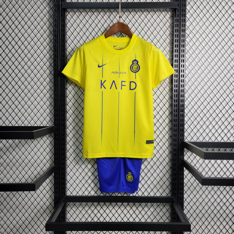 camisa infantil do al nassr I amarela 2023