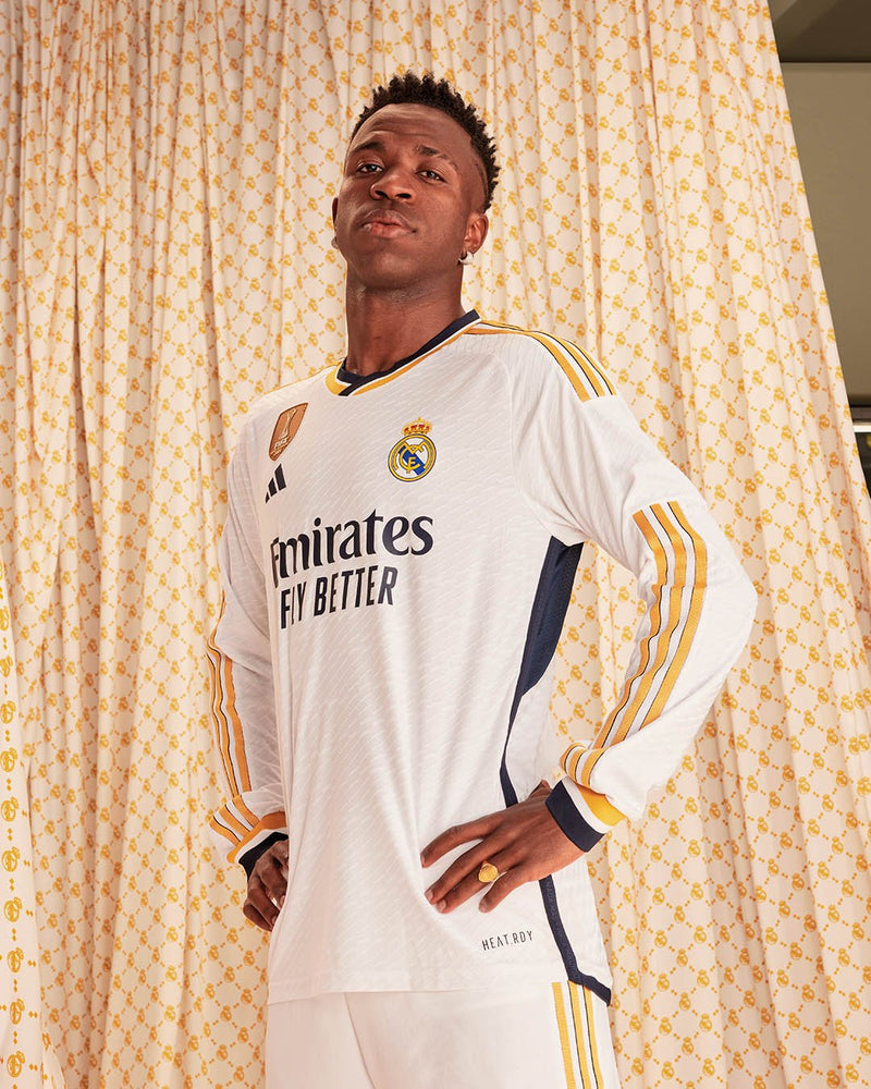 nova camisa 2 real madrid manga longa vini jr 2023 2024