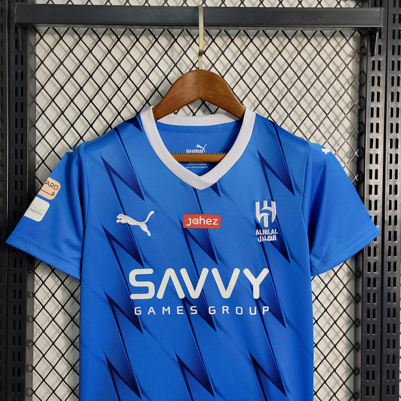 Kit infantil do Neymar Al hilal azul 2023