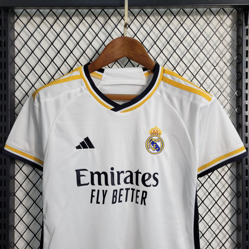 kit infantil nova camisa real madrid vini jr 2023 2024