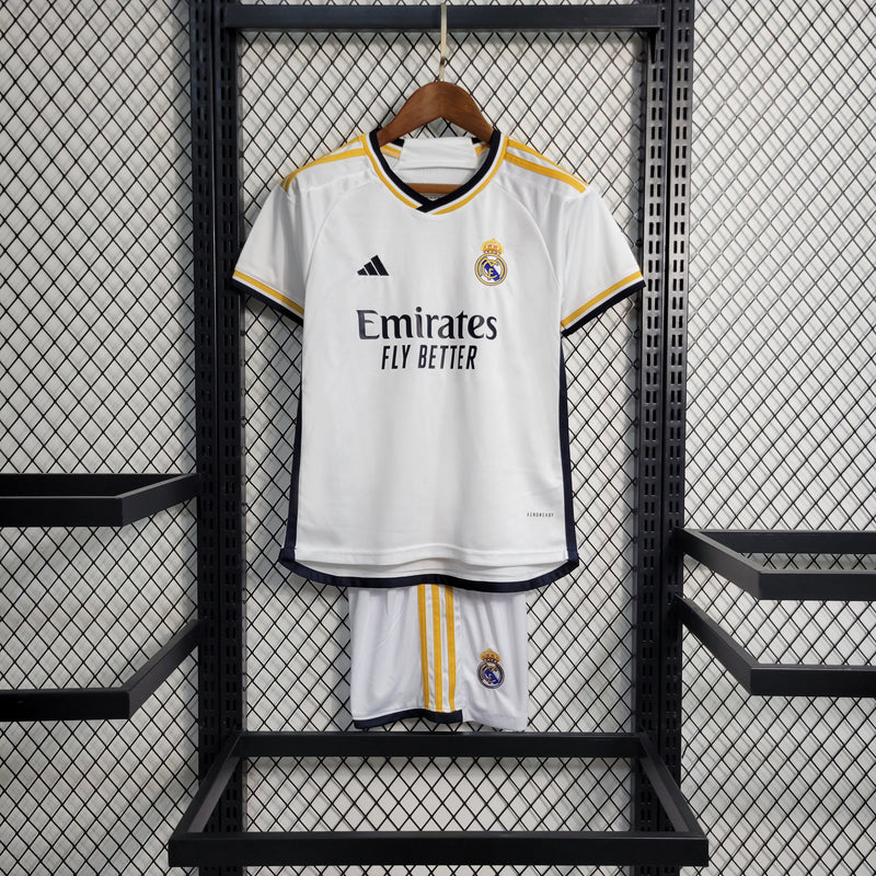 kit infantil nova camisa real madrid vini jr 2023 2024