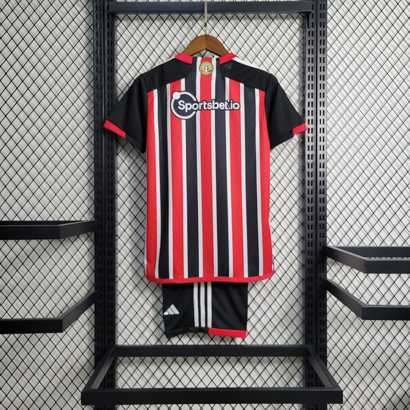 camisa infantil do são paulo listrada away 2023