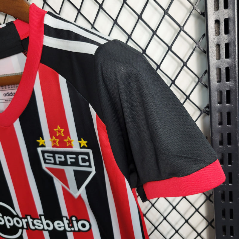 camisa infantil do são paulo listrada away 2023