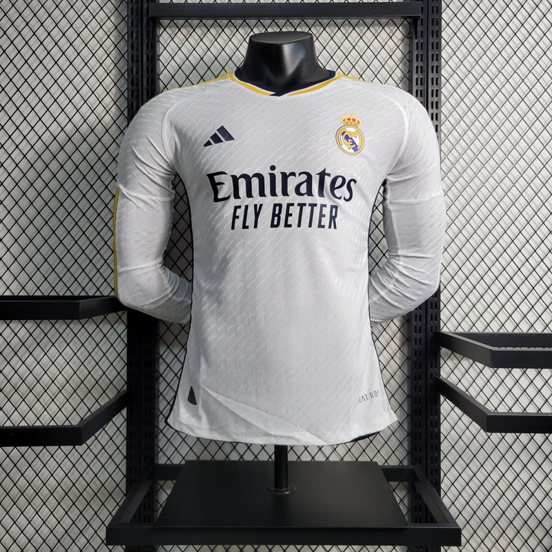 nova camisa 2 real madrid manga longa vini jr 2023 2024