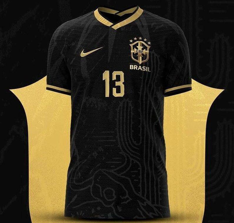 Camisa Nike Brasil Edição Especial Preta VERSÃO JOGADOR - 2022 - Furia Imports - 01 em Artigos Esportivos