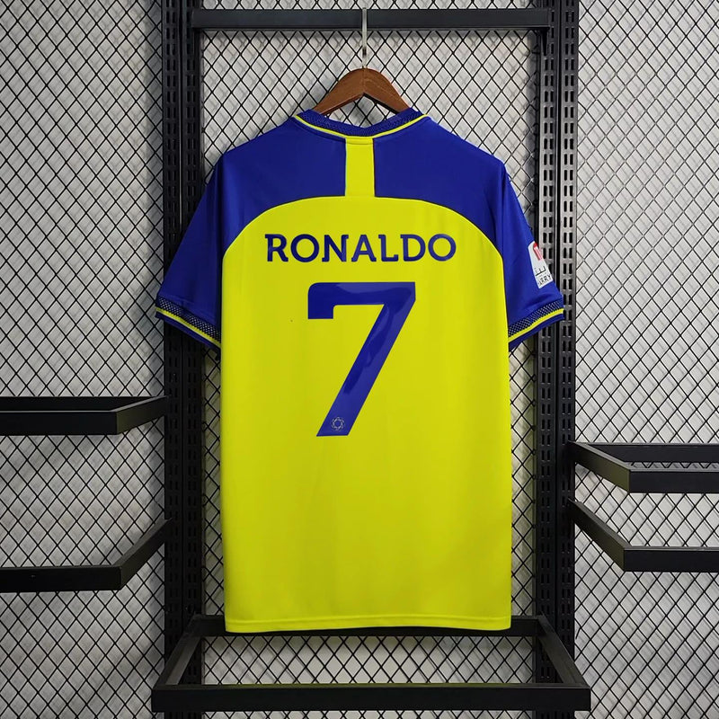 Camisa Al Nassr I CR7 22/23 – Amarela e azul – Masculino - Furia Imports - 01 em Artigos Esportivos