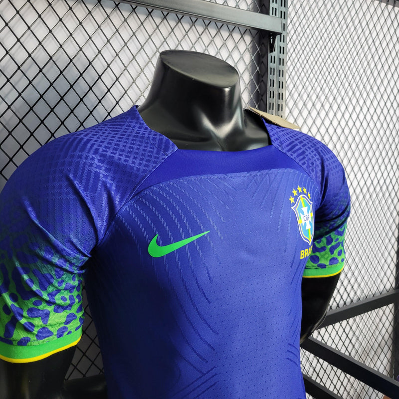 camisa-player-seleção-brasileira-brasil-away-ii-azul-versão-jogador-2022-copadomundo