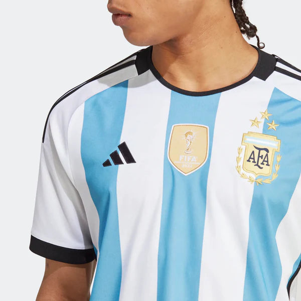 camisa-home-listrada-argentina-seleção-copa-qatar-2022-campeã-messi-di-maria-2023-copadomundo