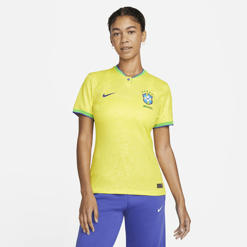 camisa feminina do brasil amarela home seleção brasileira 2022 kit