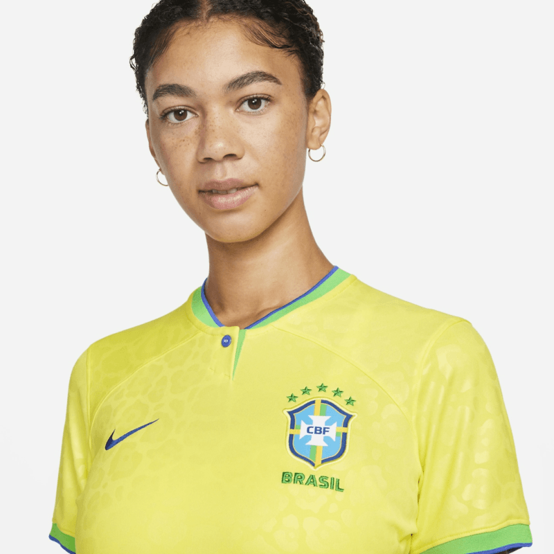 camisa feminina do brasil amarela home seleção brasileira 2022 kit